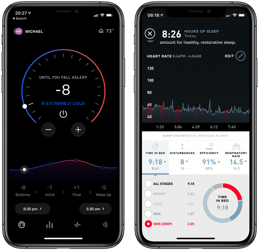 Sleep app with data for sleep